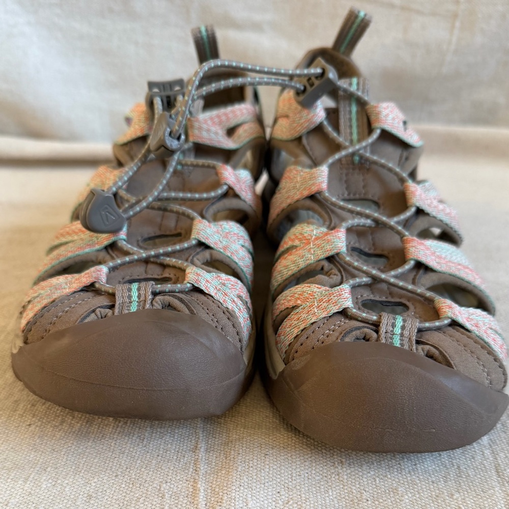 Keen Whisper Waterproof Sport Sandals Brown Pink Teal Hiking Water Shoes Size 7 - Picture 3 of 11